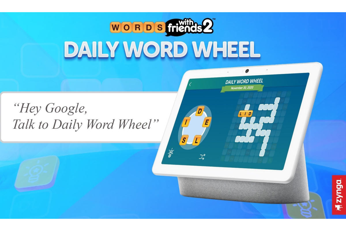 Zynga Announces Daily Word Wheel, a New Voice-Based Puzzle Game Based on Words With Friends, Exclusively for Google Nest Devices