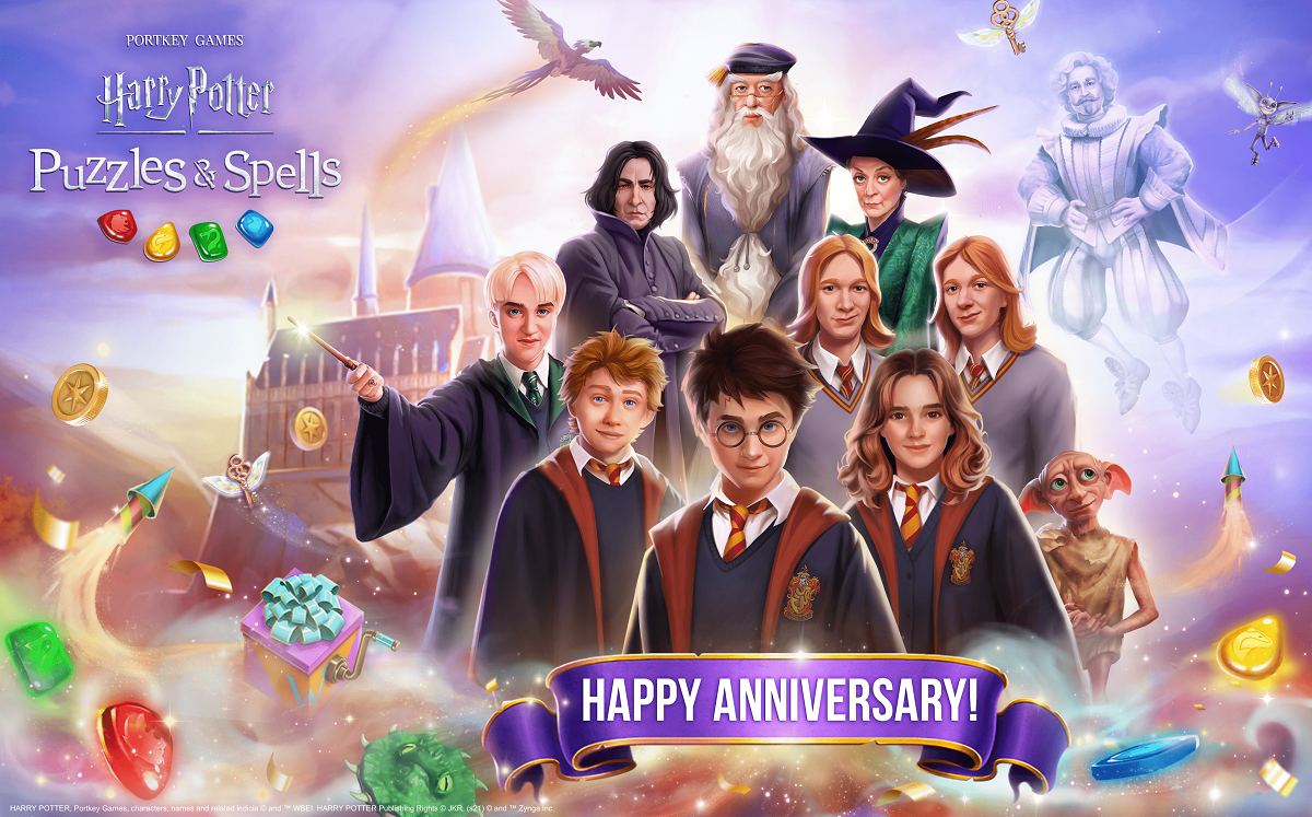 Zynga's Magical Match-3 Mobile Game, Harry Potter: Puzzles & Spells, Celebrates One-Year Anniversary
