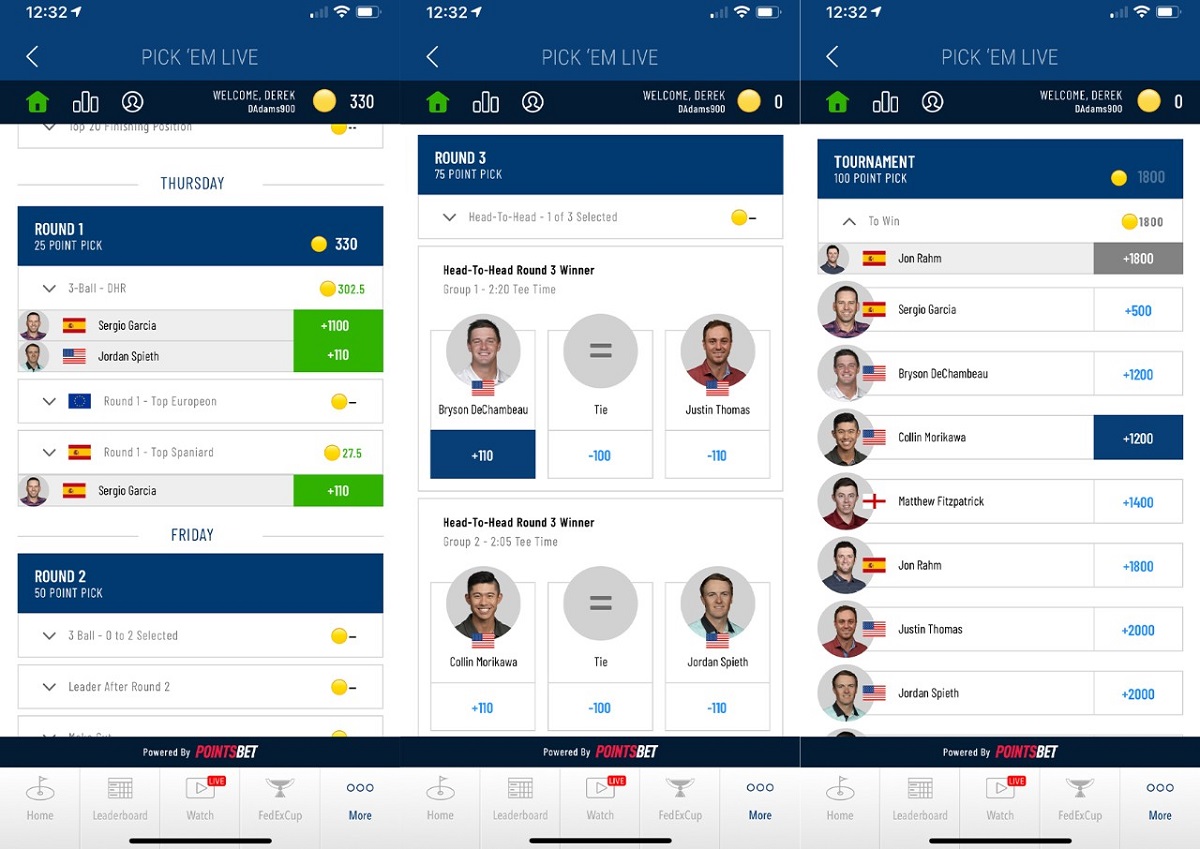 Free-to-play PGA TOUR Pick Em Live powered by PointsBet game released