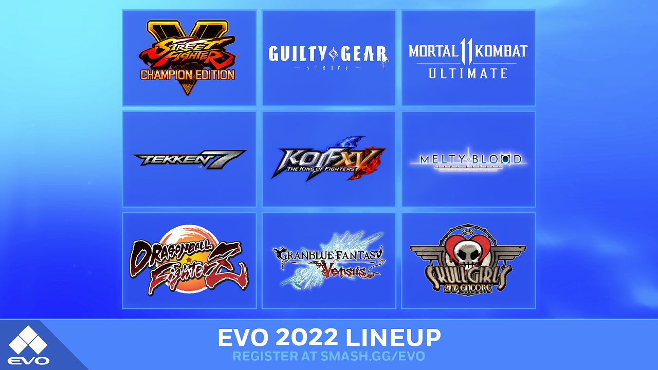 Evolution Championship Series (Evo) 2022 Returns With Nine Game Lineup Headlined by Street Fighter V, TEKKEN 7 and Guilty Gear -Strive-