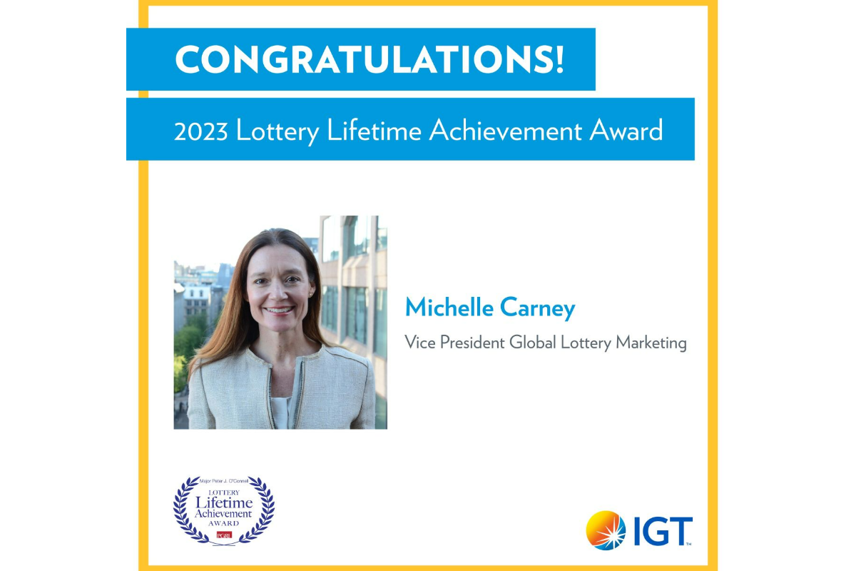 IGT Congratulates Michelle Carney for Receiving the Major Peter J. O'Connell Lottery Industry Lifetime Achievement Award