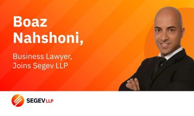 Segev LLP Welcomes Lawyer Boaz Nahshoni