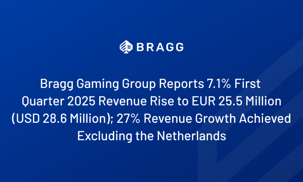 Bragg Gaming Group Reports 7.1% First Quarter 2025 Revenue Rise to EUR 25.5 Million (USD 28.6 Million); 27% Revenue Growth Achieved Excluding the Netherlands