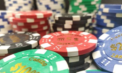 Colored casino chips