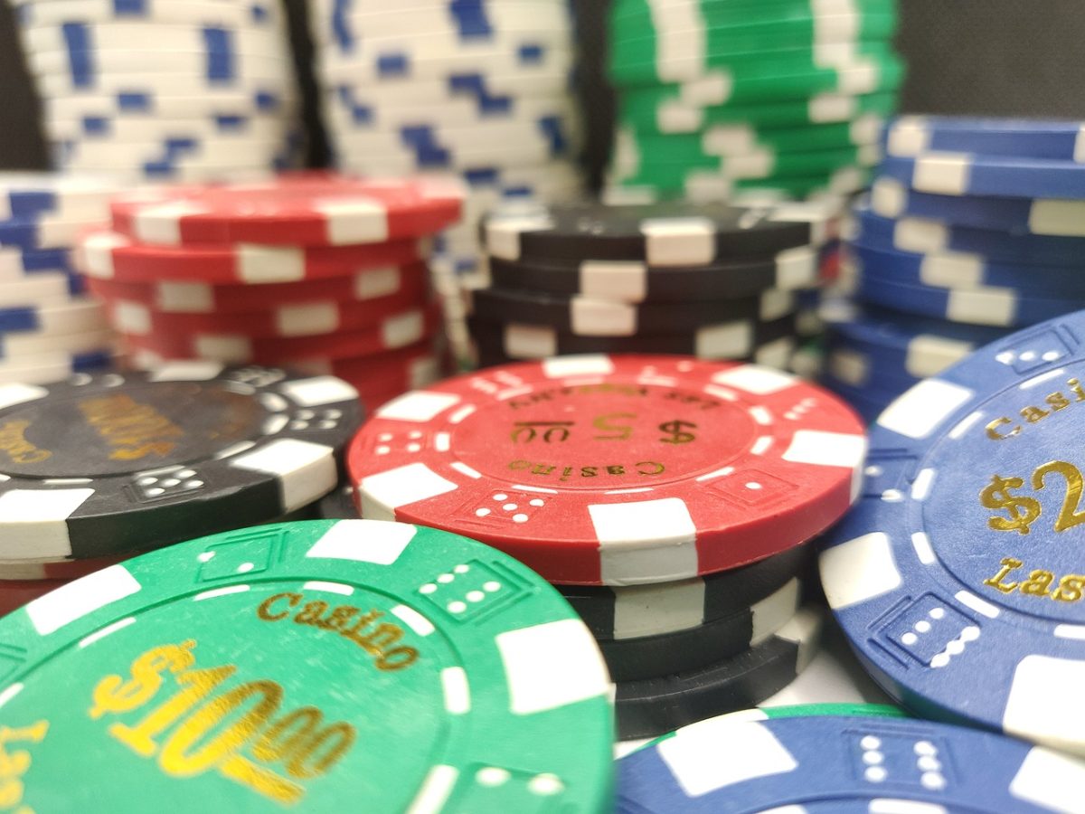 Colored casino chips