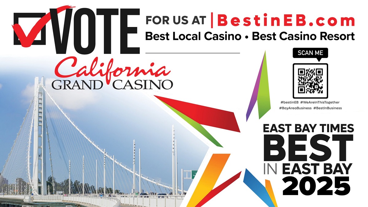 California Grand Casino Honored as Best Local Casino by the East Bay Times