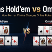 Hold’em versus Omaha card comparison